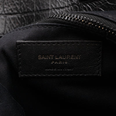 Niki Large Shopping Tote Black Croc Embossed Leather