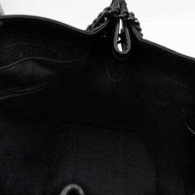 Niki Large Shopping Tote Black Croc Embossed Leather