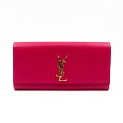 Classic Kate Clutch Pink Grained Leather