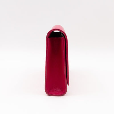 Classic Kate Clutch Pink Grained Leather