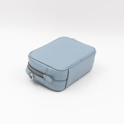 Bow Camera Bag Light Blue Leather