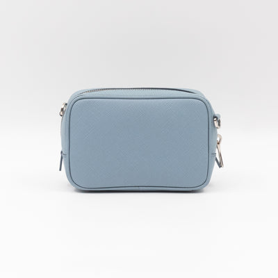 Bow Camera Bag Light Blue Leather