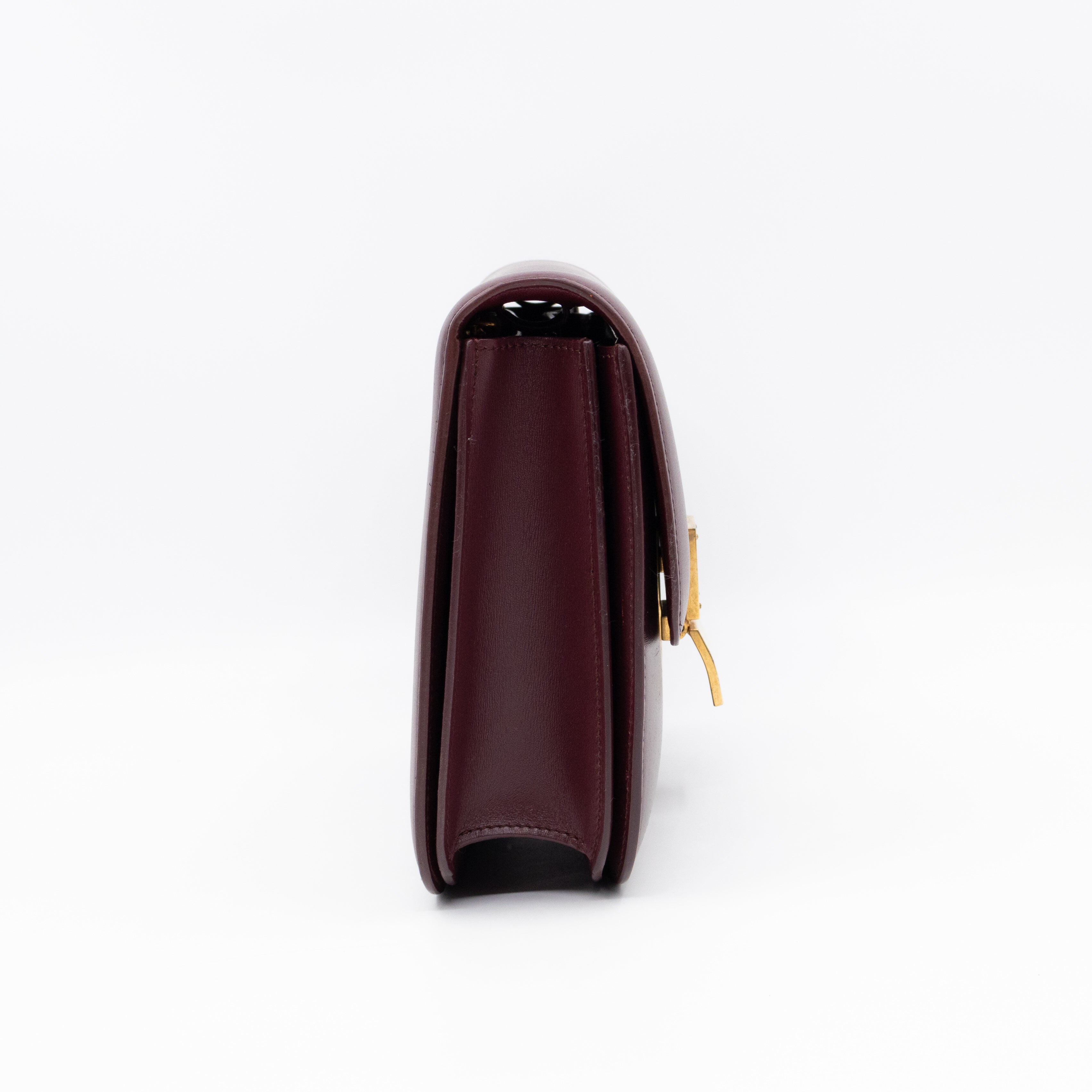 Classic Box Medium Burgundy Leather