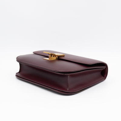 Classic Box Medium Burgundy Leather