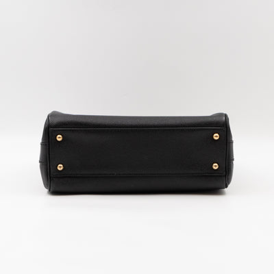 Miss Sicily Medium Shopper Bag Black Leather