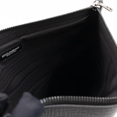 Family Patch Pouch Black Leather