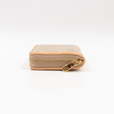 Zippy Coin Purse Gold Monoglam Jacquard