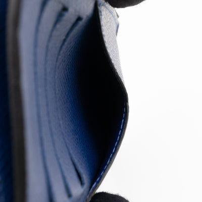 Coin Card Holder Monogram Pacific Navy Blue Taigarama