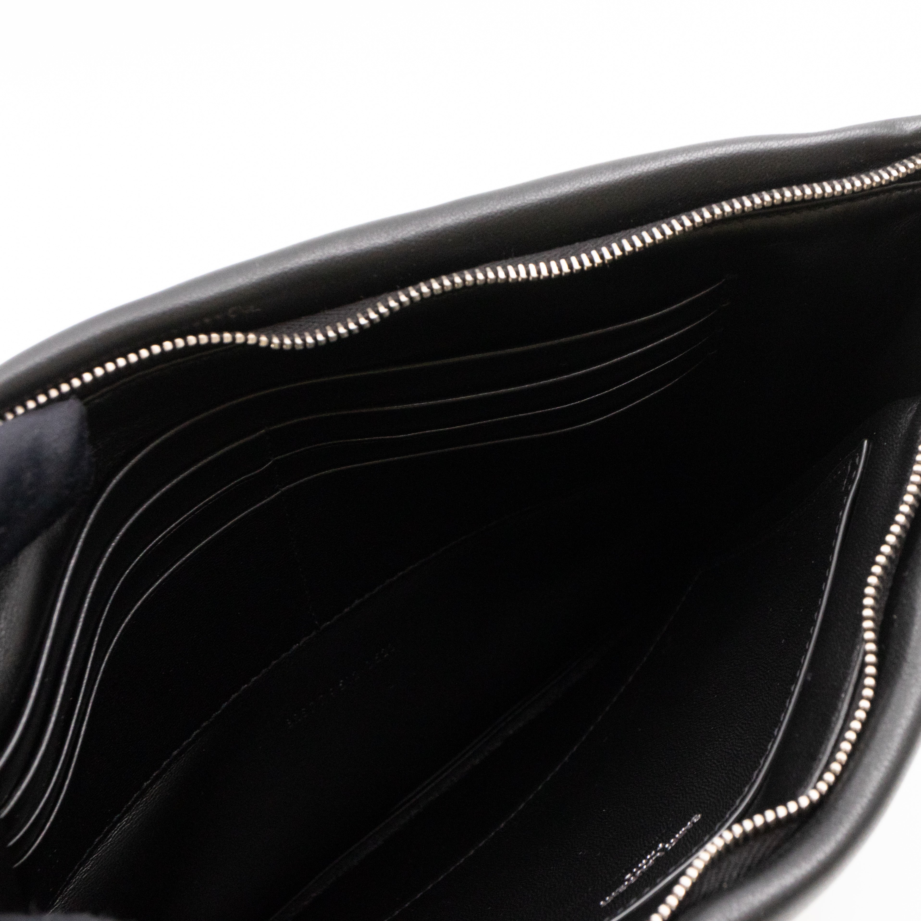 Puffy Pouch Large Black Lambskin