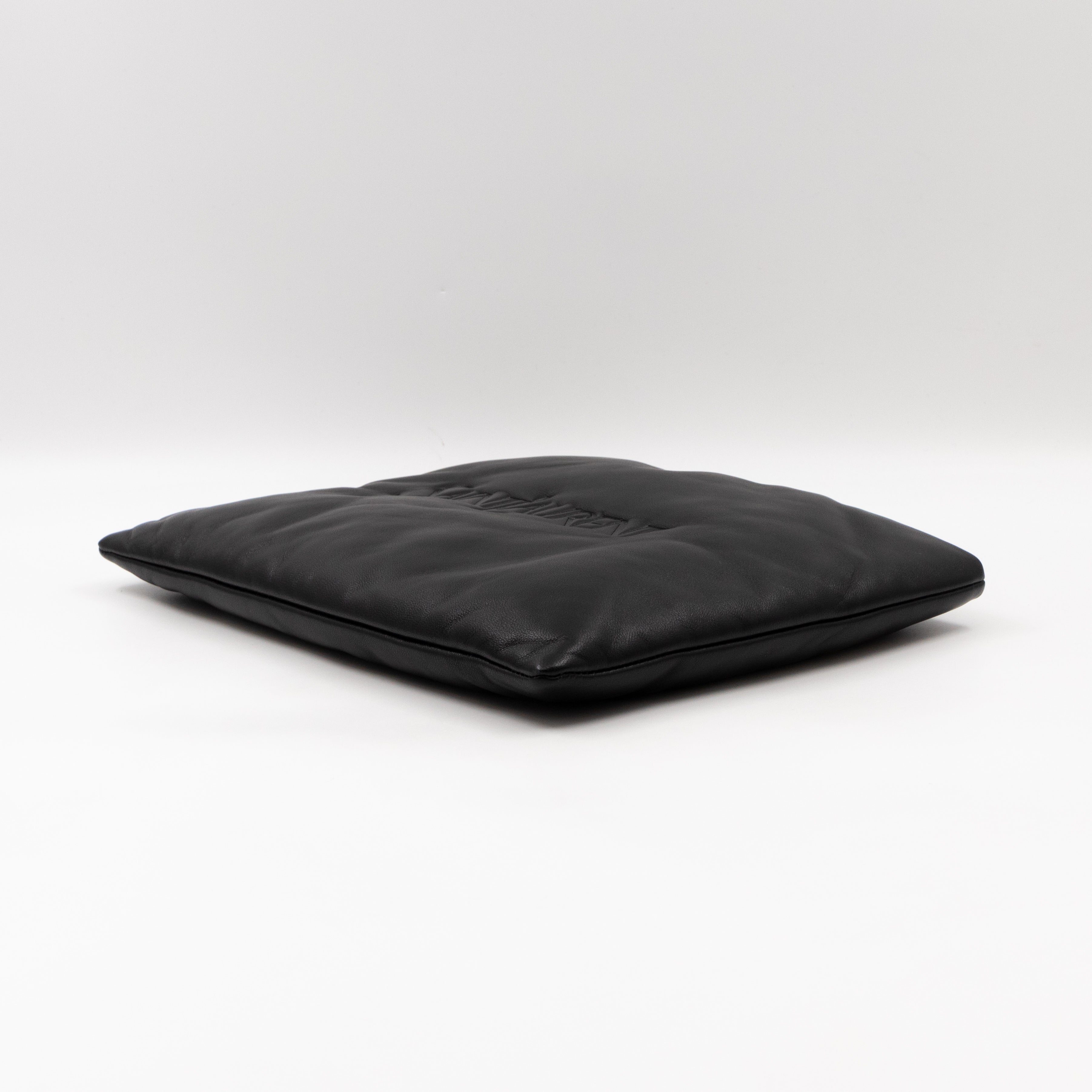 Puffy Pouch Large Black Lambskin