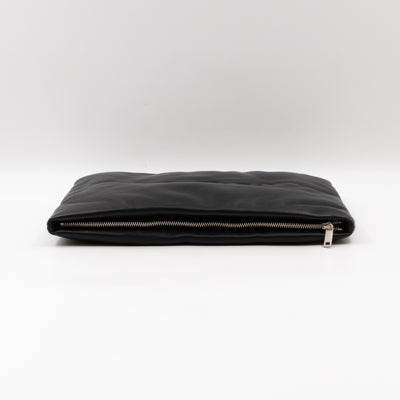 Puffy Pouch Large Black Lambskin