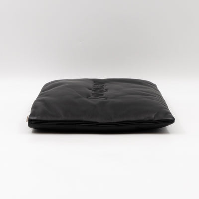 Puffy Pouch Large Black Lambskin