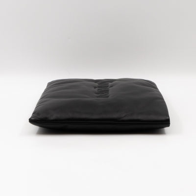 Puffy Pouch Large Black Lambskin
