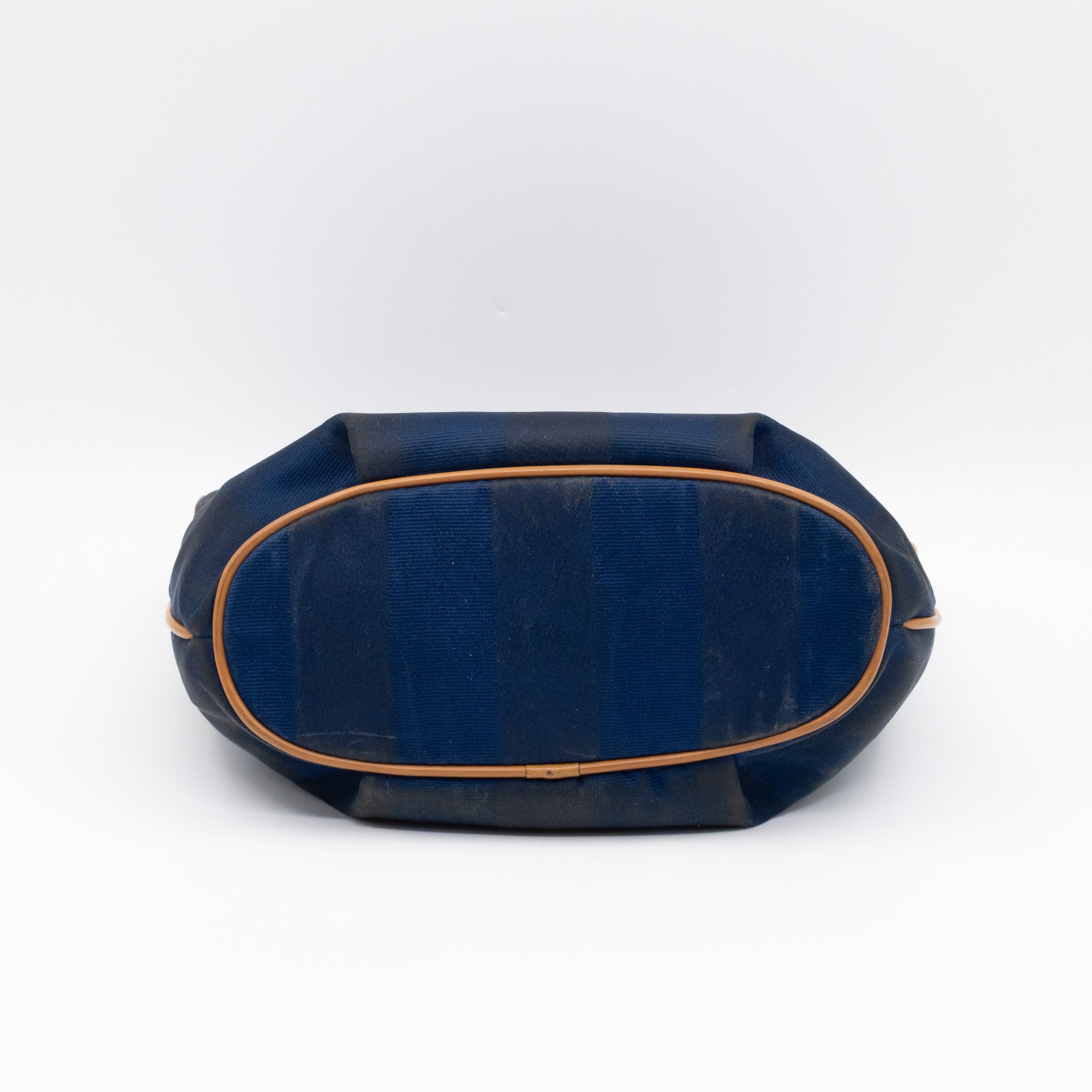 Vintage Crossbody Purse Bag Blue Coated Canvas