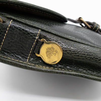 Vintage Crossbody Bag Green Leather