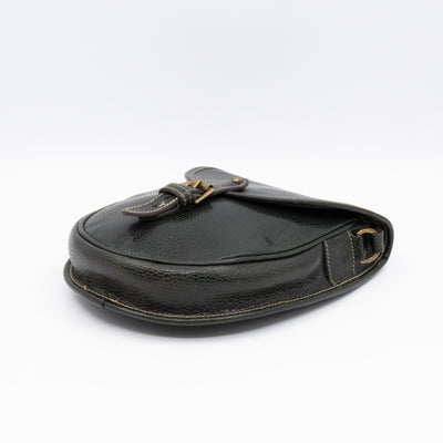 Vintage Crossbody Bag Green Leather