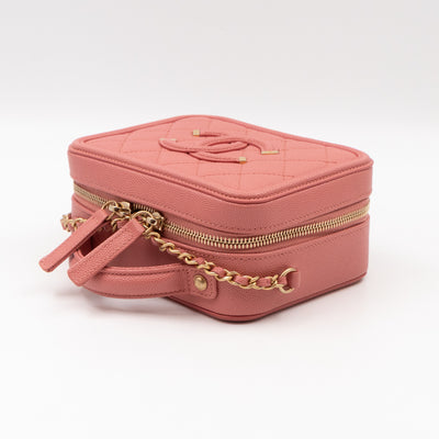 Small Vanity Filigree CC Caviar Light Pink & Gold