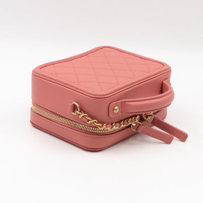 Small Vanity Filigree CC Caviar Light Pink & Gold