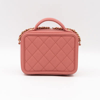 Small Vanity Filigree CC Caviar Light Pink & Gold