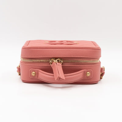 Small Vanity Filigree CC Caviar Light Pink & Gold
