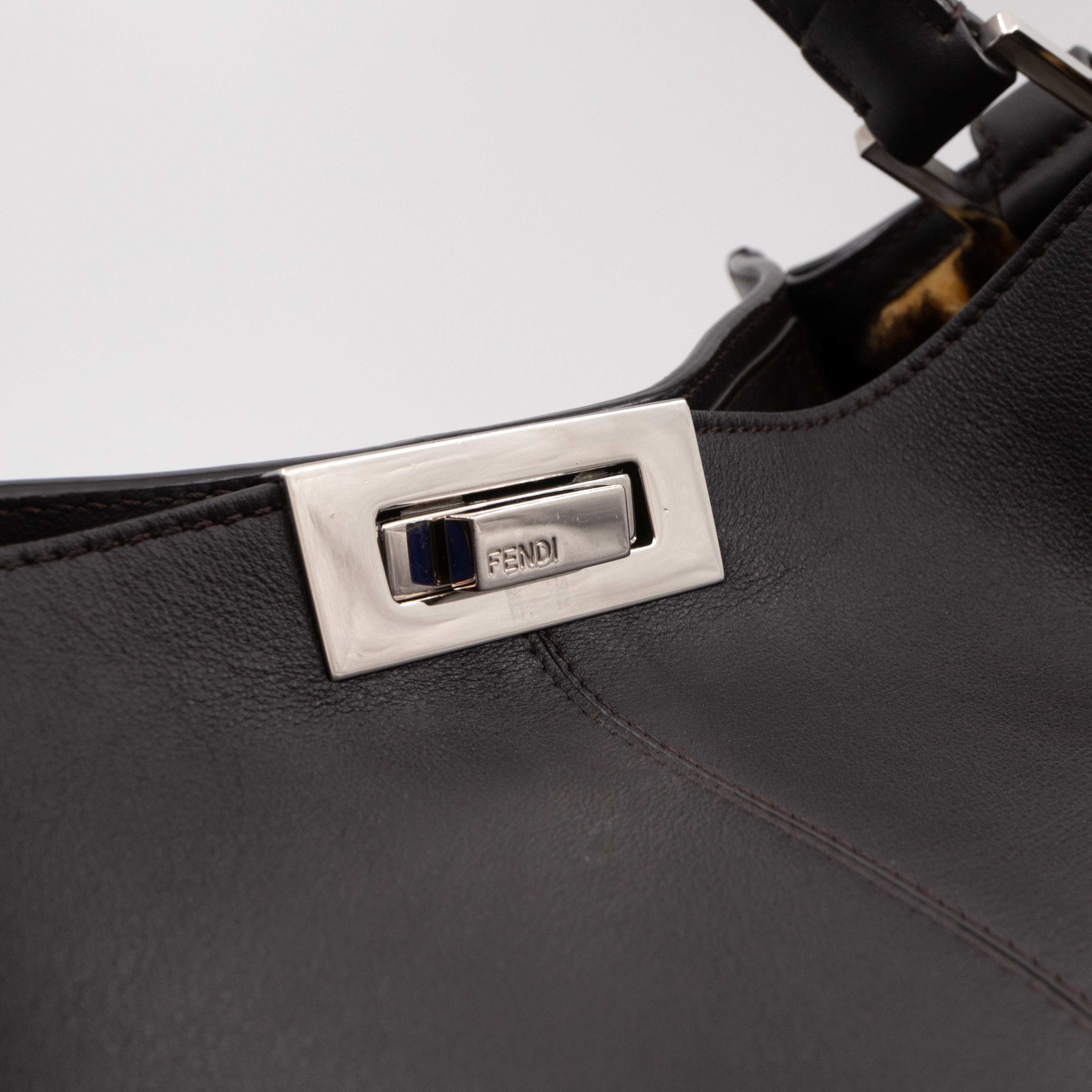 Peekaboo X-lite Large Brown Leather & FF Wool