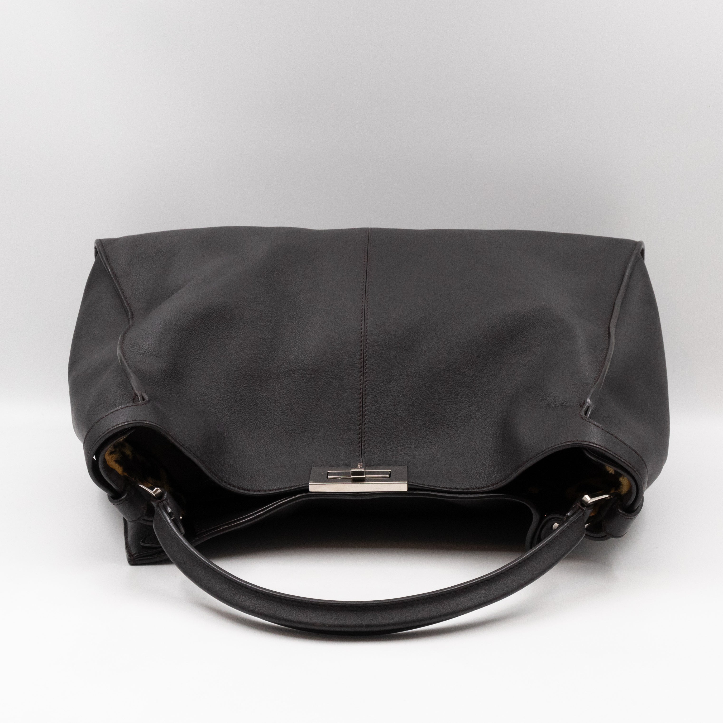 Peekaboo X-lite Large Brown Leather & FF Wool