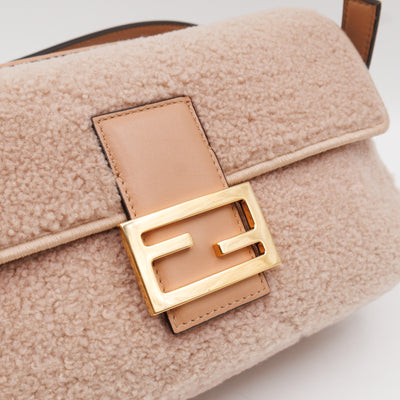 Multi Baguette Shoulder Bag Rosa Plaster Shearling
