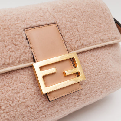 Multi Baguette Shoulder Bag Rosa Plaster Shearling