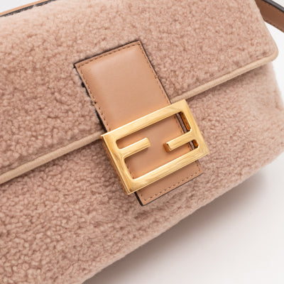Multi Baguette Shoulder Bag Rosa Plaster Shearling