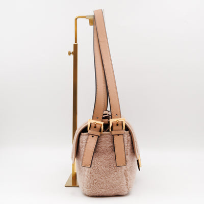 Multi Baguette Shoulder Bag Rosa Plaster Shearling