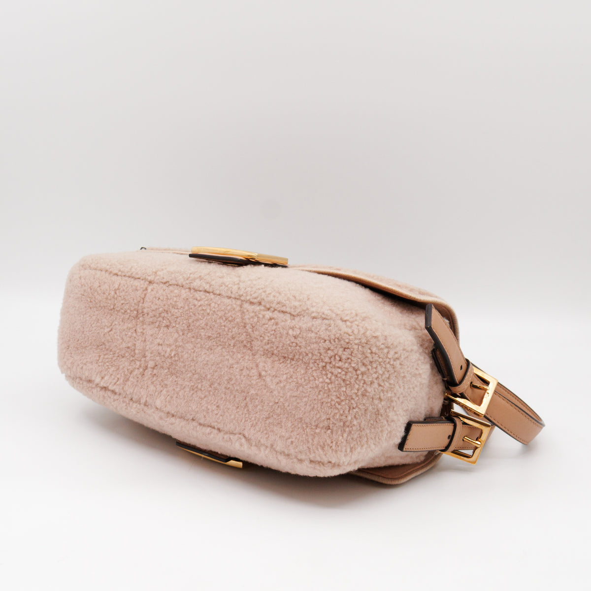 Multi Baguette Shoulder Bag Rosa Plaster Shearling