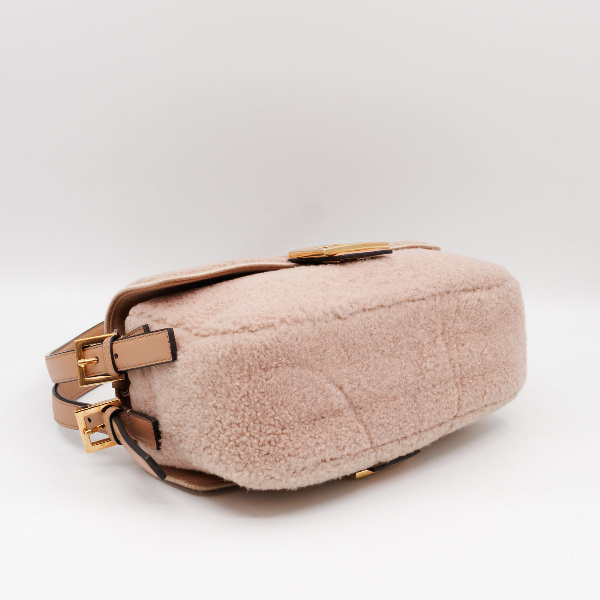 Multi Baguette Shoulder Bag Rosa Plaster Shearling