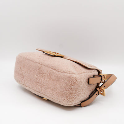 Multi Baguette Shoulder Bag Rosa Plaster Shearling
