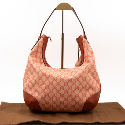 Bree Original Hobo Bag Red GG Canvas Leather