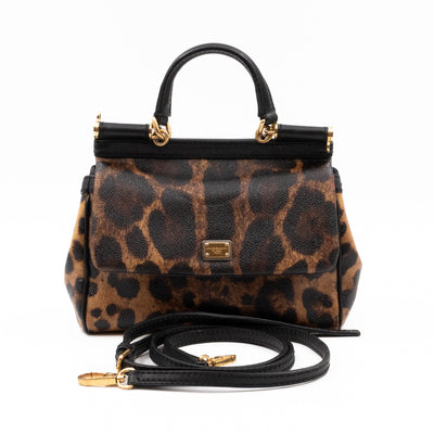 Sicily Mini Leopard Print Coated Canvas