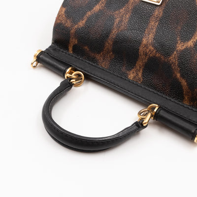 Sicily Mini Leopard Print Coated Canvas