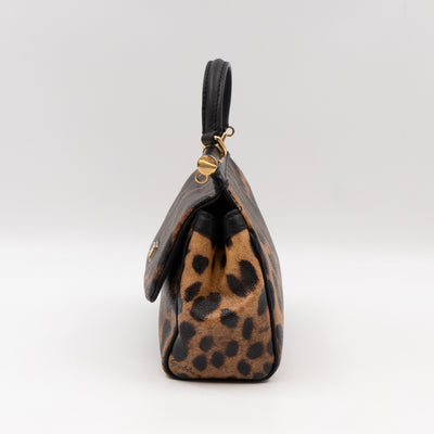 Sicily Mini Leopard Print Coated Canvas