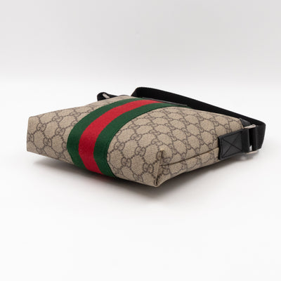 Messenger Small GG Supreme with Web Stripe Black Leather