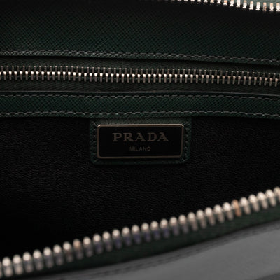Porter Clutch Green Saffiano