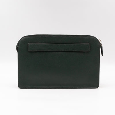 Porter Clutch Green Saffiano