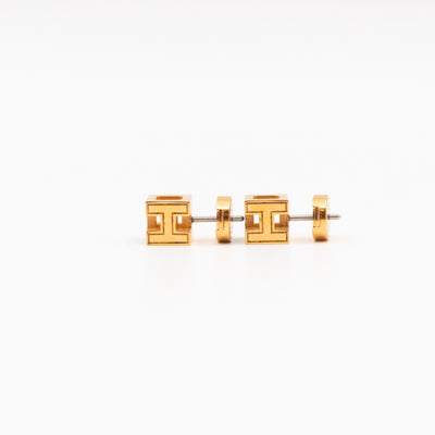 Cage d'H Earrings Blue Gold
