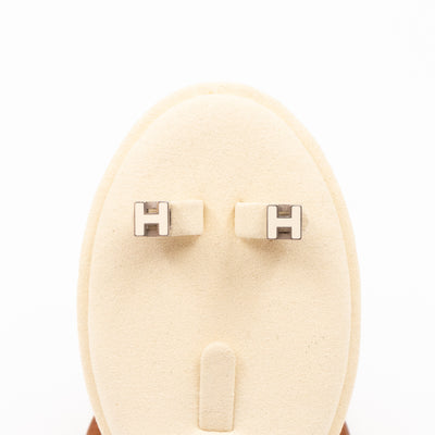 Cage d'H Earrings White Palladium
