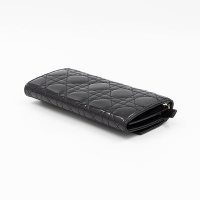 Lady Dior Clutch with Chain Black Patent Leather