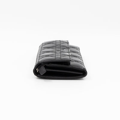 Lady Dior Clutch with Chain Black Patent Leather