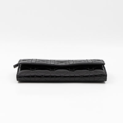 Lady Dior Clutch with Chain Black Patent Leather