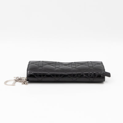 Lady Dior Clutch with Chain Black Patent Leather