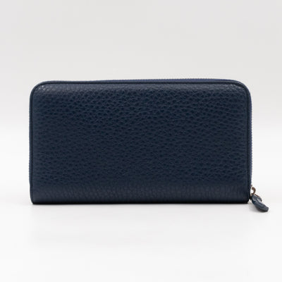 Signature Continental Zip Around Wallet Blue