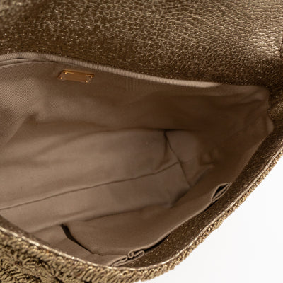 Gold Lurex Padlock Shoulder Bag