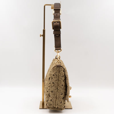 Gold Lurex Padlock Shoulder Bag