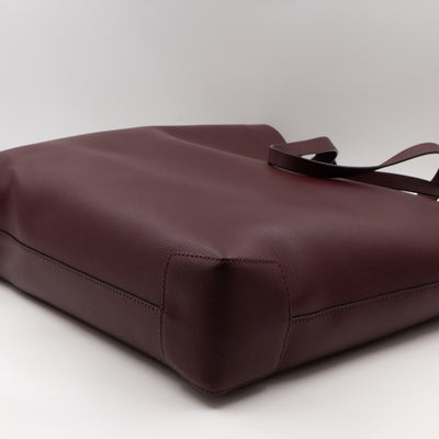 Large Embossed Crest Tote Burgundy Leather & House Check